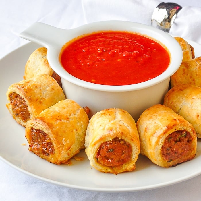 Italian Sausage Rolls in Parmesan Pastry