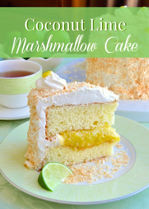 Coconut Lime Marshmallow Cake