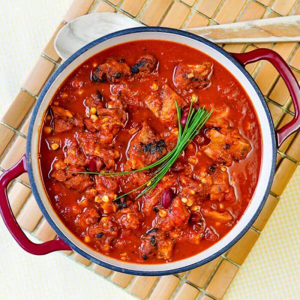 Barbecue Chicken Chili plan for leftover BBQ chicken!