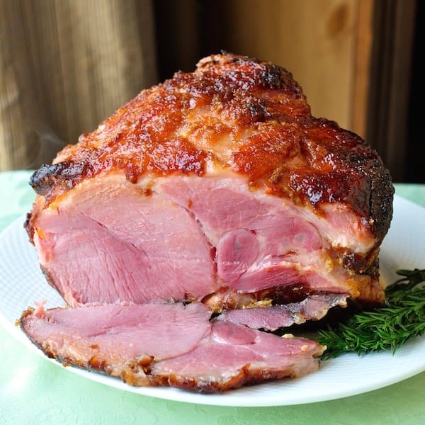 Dijon Mustard and Brown Sugar Glazed Ham