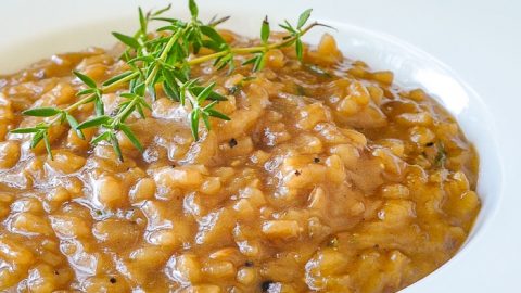 Easy French Onion Risotto. This video recipe dispels the myth that risotto is difficult to prepare. A little time and patience are all that 's needed and practically no skill at all.