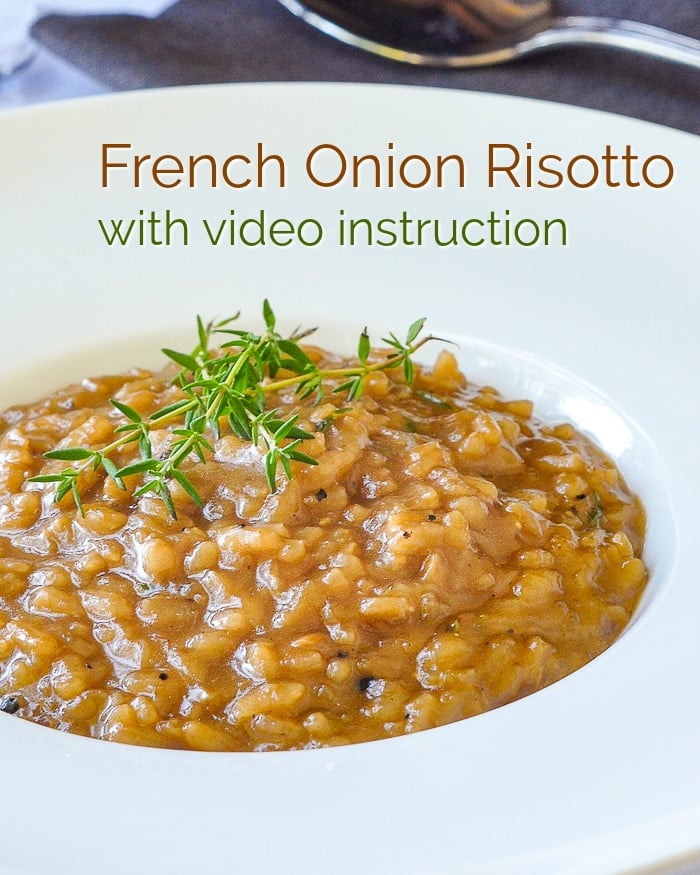 Easy French Onion Risotto Image with title text