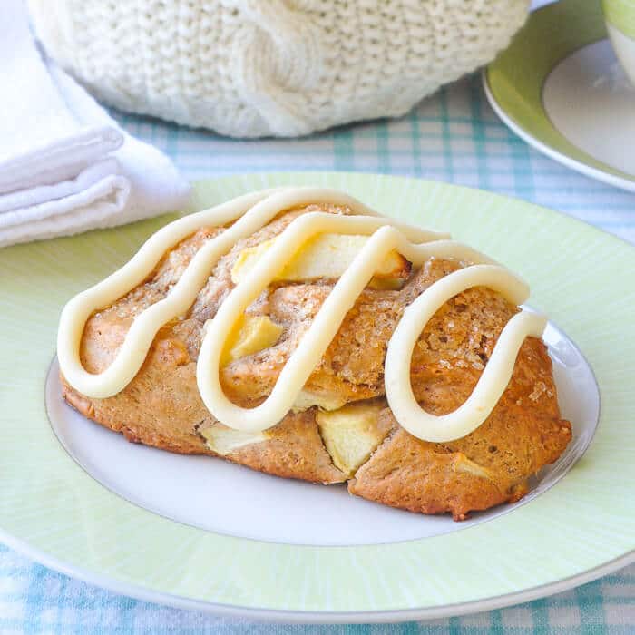 Apple Cinnamon Scones with Cream Cheese Glaze