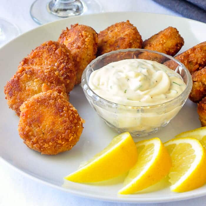 Mini Crab Cakes with Lime Chive Mayo