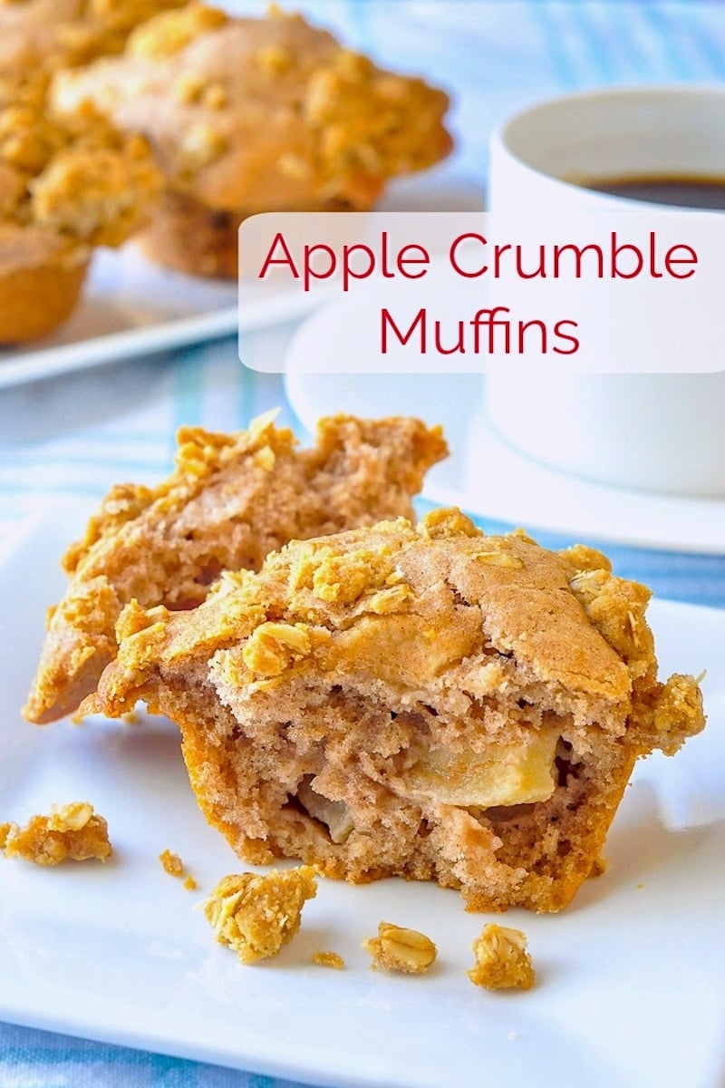 Apple Crumble Muffins photo with title text for Pinterest