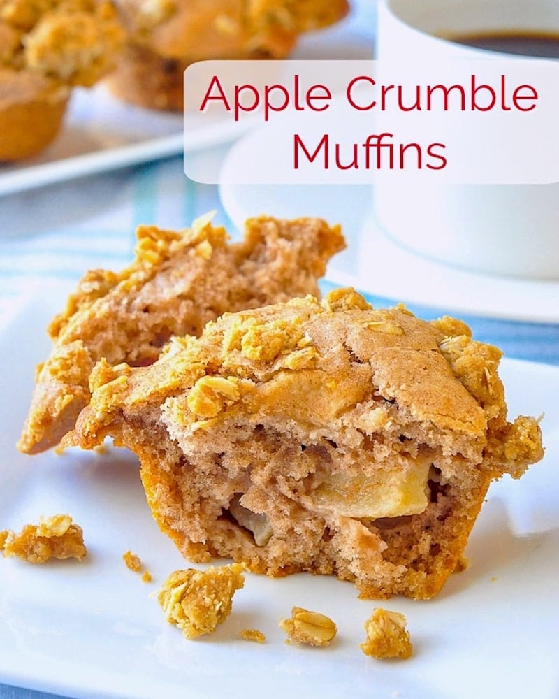 Apple Crumble Muffins photo with title text for social media