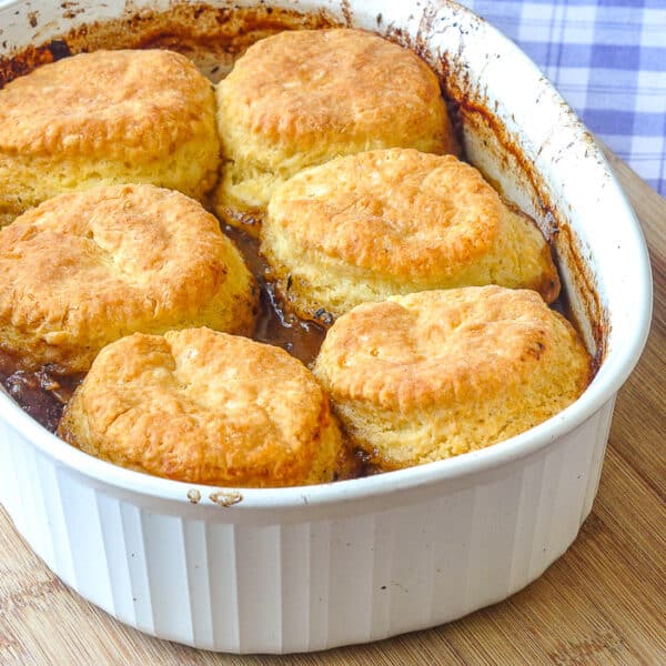 Braised Beef Pot Pie with Biscuit Topping simple comfort food