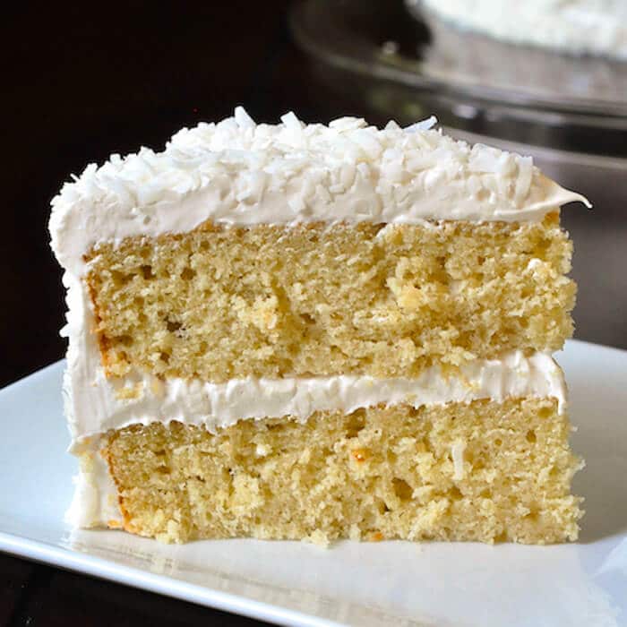 Coconut Velvet Cake- made with the rich flavour of coconut milk in the batter.