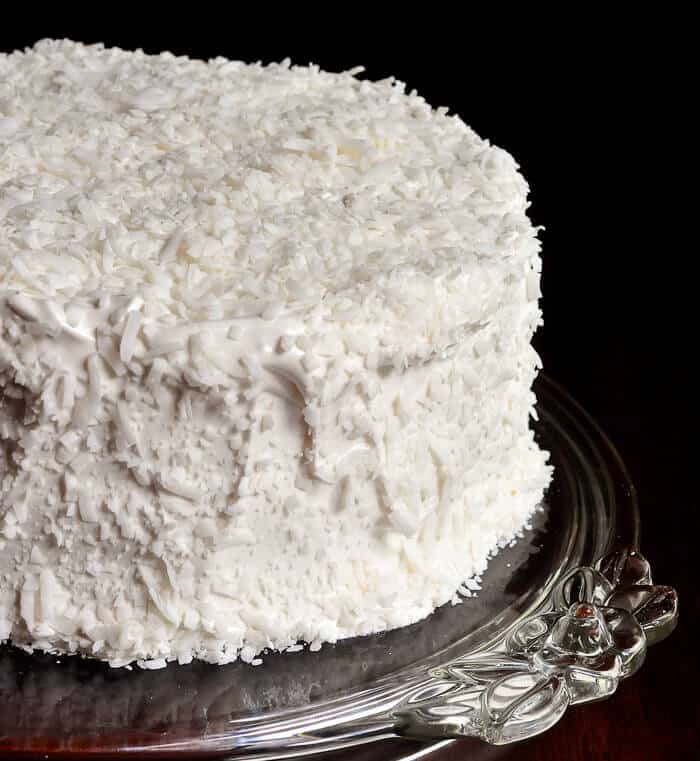 Coconut Velvet Cake- made with the rich flavour of coconut milk in the batter.