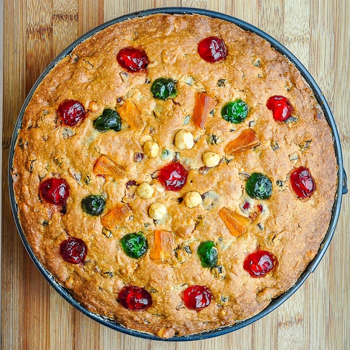 Hazelnut Coconut Fruitcake just out of the oven