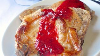 Honey Raspberry Pan Fried Pork Chops