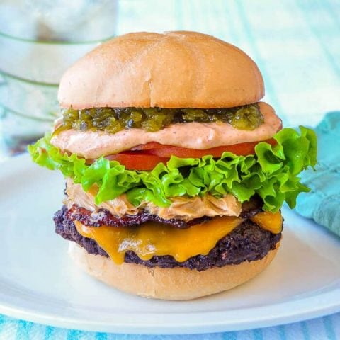 Peanut Butter Sriracha Bacon Cheeseburger