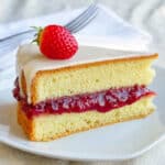 Strawberry Vanilla Sponge Cake with Roasted Strawberry Jam