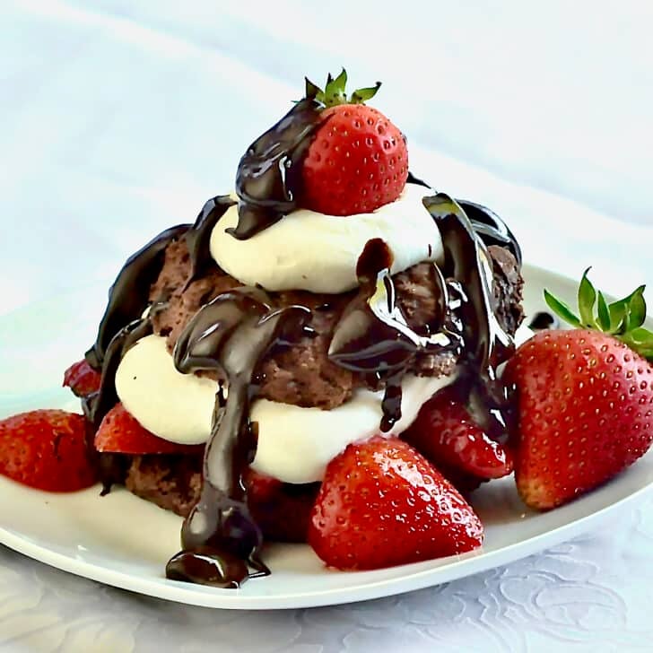 Chocolate Strawberry Shortcake square cropped lose up image for Google featured photo