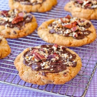 Coconut Pecan Chocolate Chip Cookies cooling on wire rack