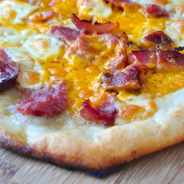 Thin Crust Ham and Cheese Pizza