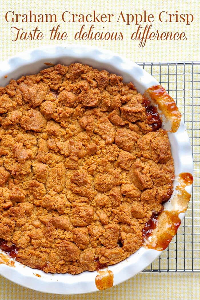 Easy Deep Dish Apple Crisp with a graham crumb topping!