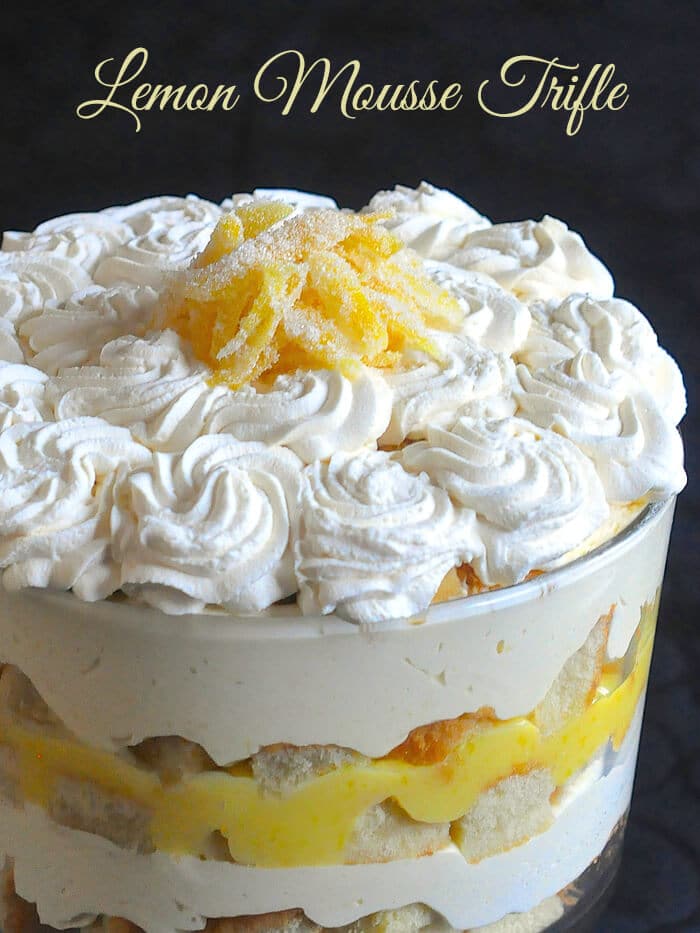 Lemon Mousse Trifle - a lemon lovers dream and the best Easter dinner dessert you can imagine.