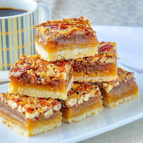 The Best Pecan Pie Bars so quick & easy to make!