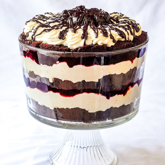 Chocolate Cherry Cheesecake Trifle