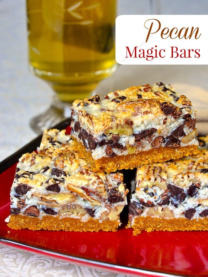 Pecan Magic Bars image with title text