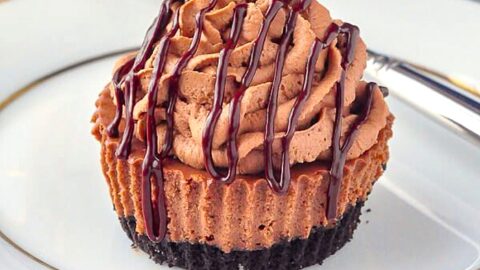 Chocolate Cheesecake Cupcakes close up photo