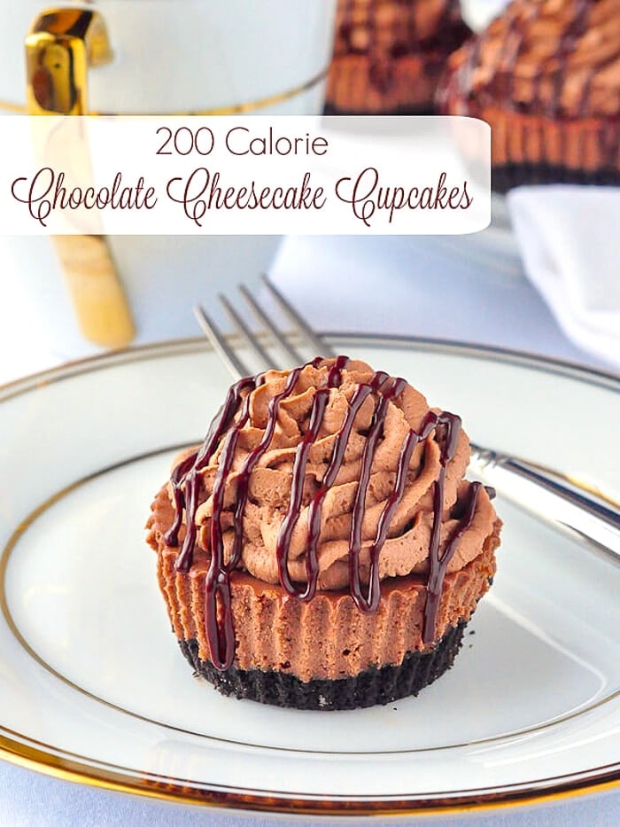 Chocolate Cheesecake Cupcakes image with title text