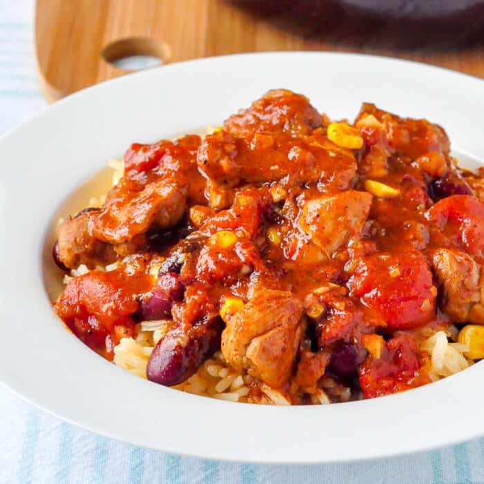 Chicken Chili Rice and Beans