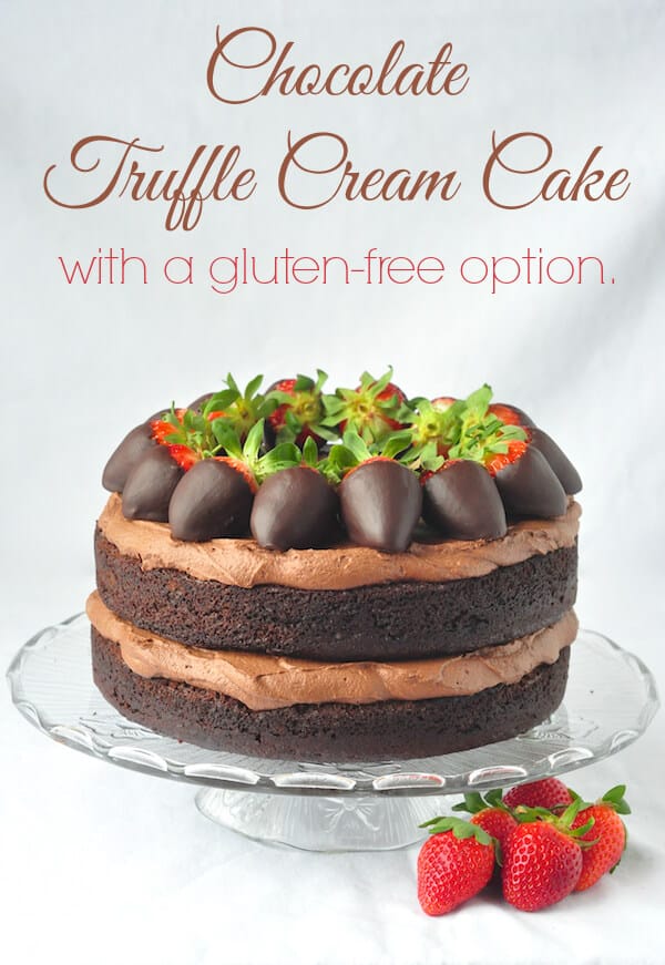 Chocolate Truffle Cream Cake with a gluten free option