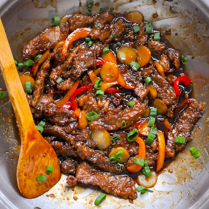 Mongolian Beef close up