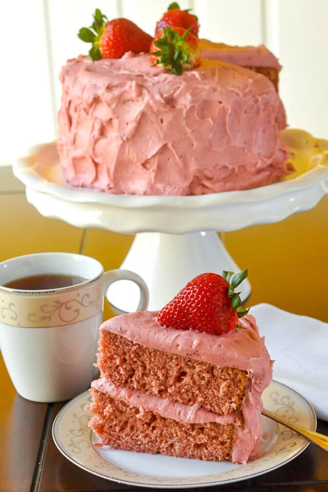 Strawberry Cake - no artificial colour or flavour added!