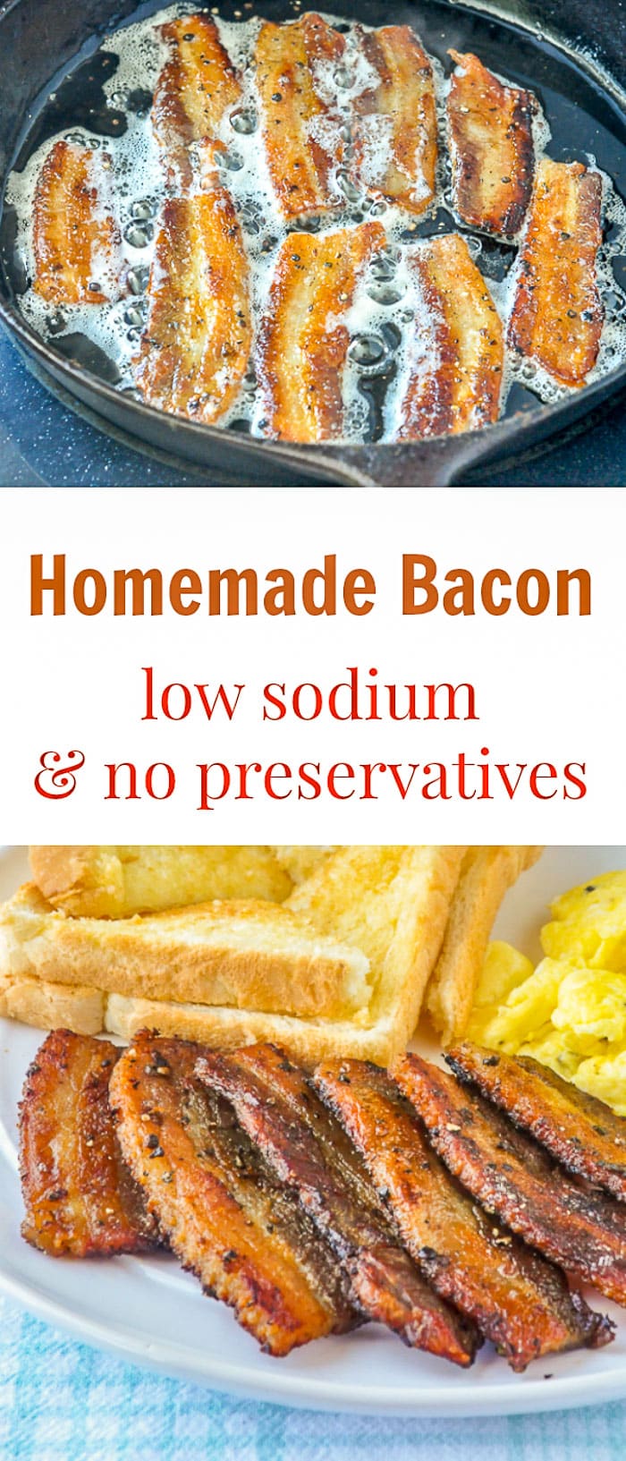 Homemade Bacon image with title text for Pinterest