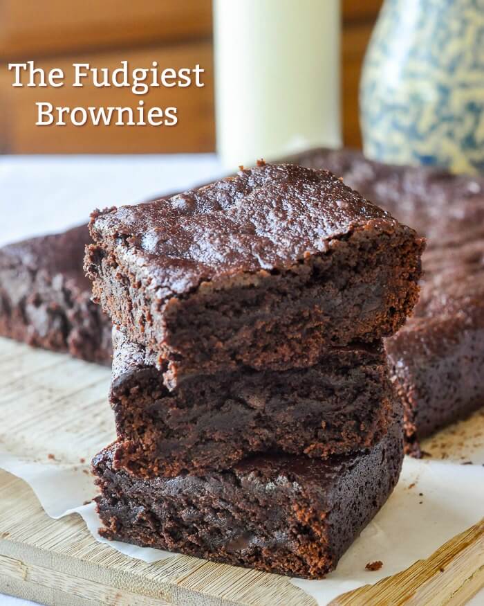 Fudge Brownies image with text