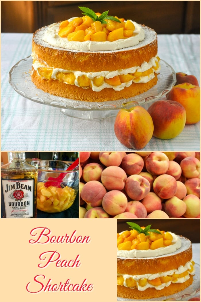 Bourbon Peach Shortcake photo collage with title text added for Pinterest