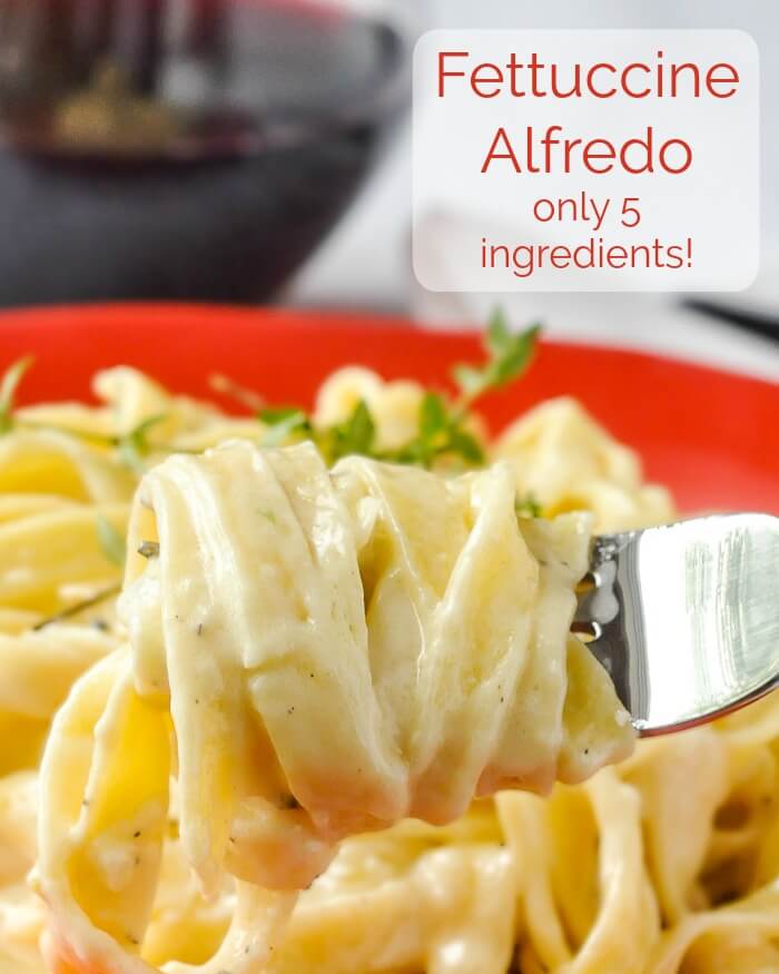 Fettuccine Alfredo image with title text