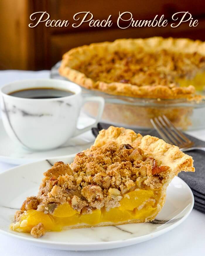 Pecan Peach Crumble Pie