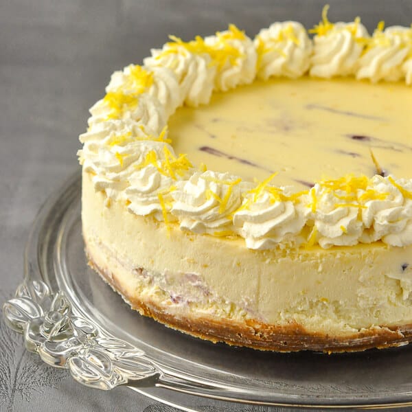 Lemon Blueberry Swirl Cheesecake