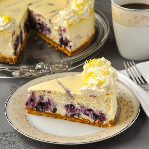 Lemon Blueberry Swirl Cheesecake