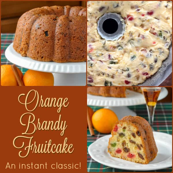 Orange Brandy Fruitcake collage