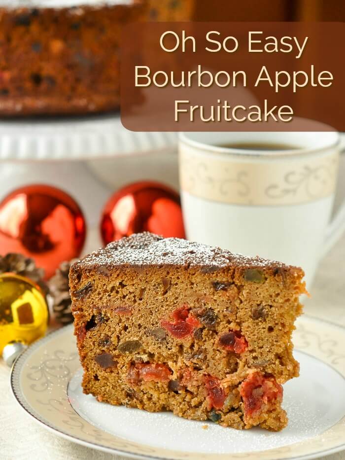 Bourbon Apple Fruitcake image with title text