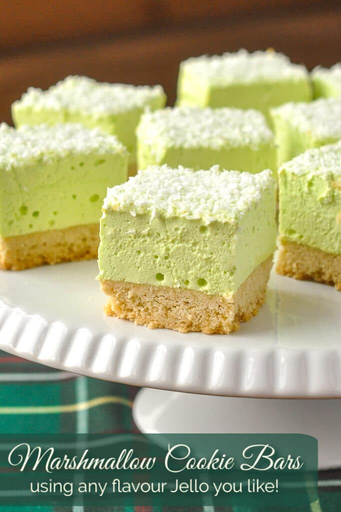 Marshmallow Cookie Bars easy to make in any flavour you like.