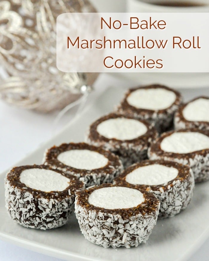 No Bake Marshmallow Cookies, image with title text