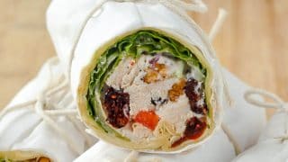 Turkey Waldorf Salad Sandwich Wraps with title text