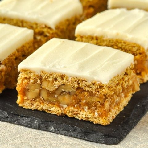 Walnut Oh Henry Bars close up image of a single cookie bar