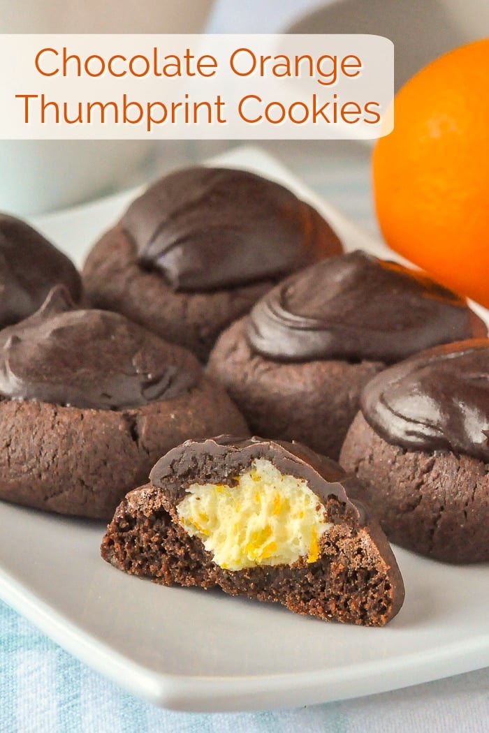 Chocolate Orange Thumbprint Cookies photo with title text for Pinterest