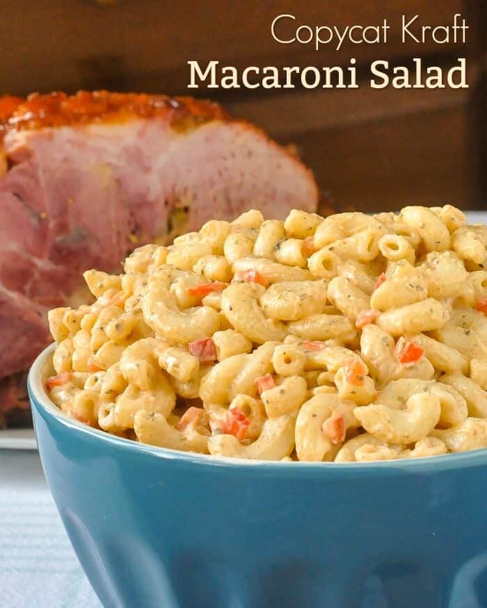 Copycat Kraft Macaroni Salad with text