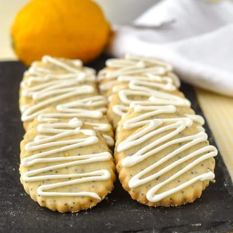 Lemon Poppy Seed Shortbread Cookies