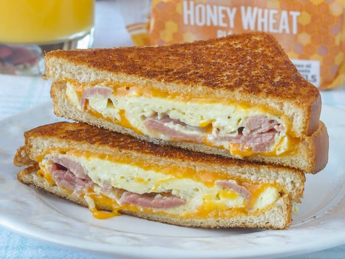 Ham Omelet Grilled Cheese Sandwich