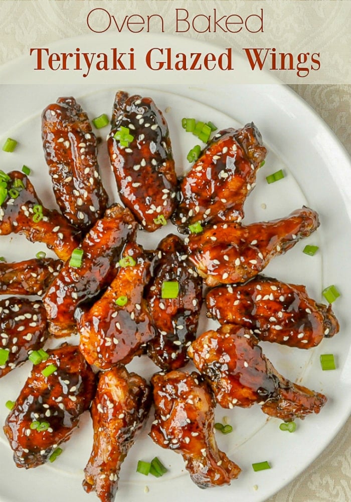 Teriyaki Wings photo with title text for Pinterest