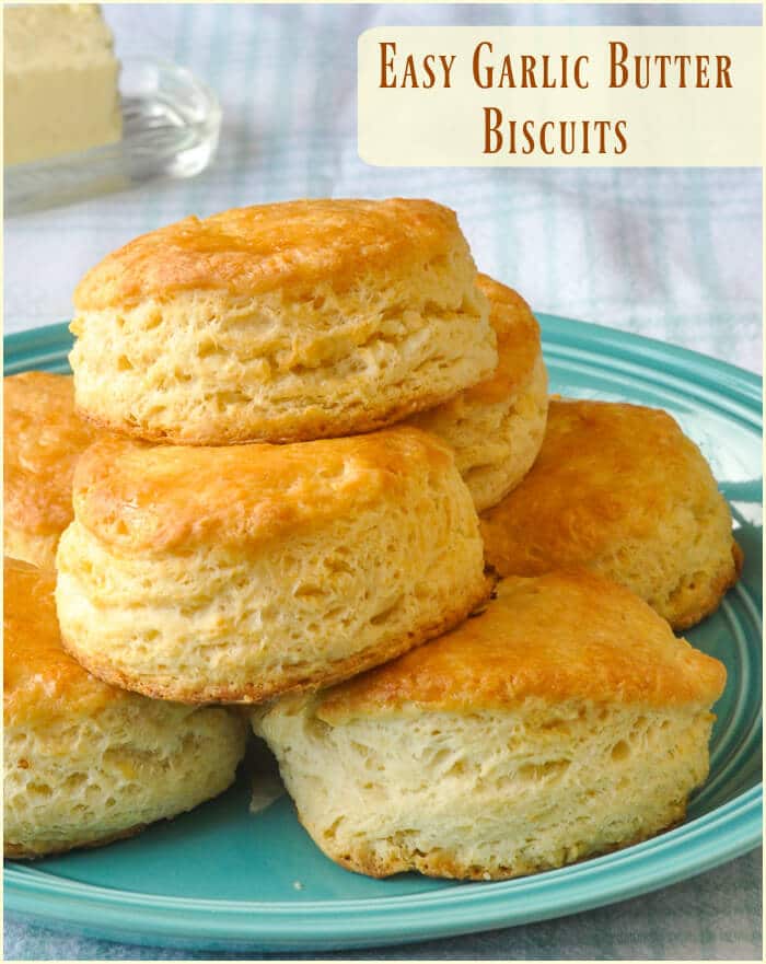 Garlic Butter Biscuits - light, tender biscuits with garlic butter baked right in.